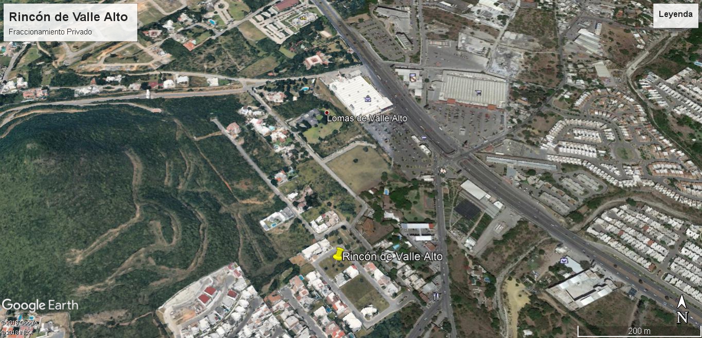 Rincón de Valle Alto, Imagen Google Earth – Christus Muguerza hasta RVA, Dic. 12, ’19
